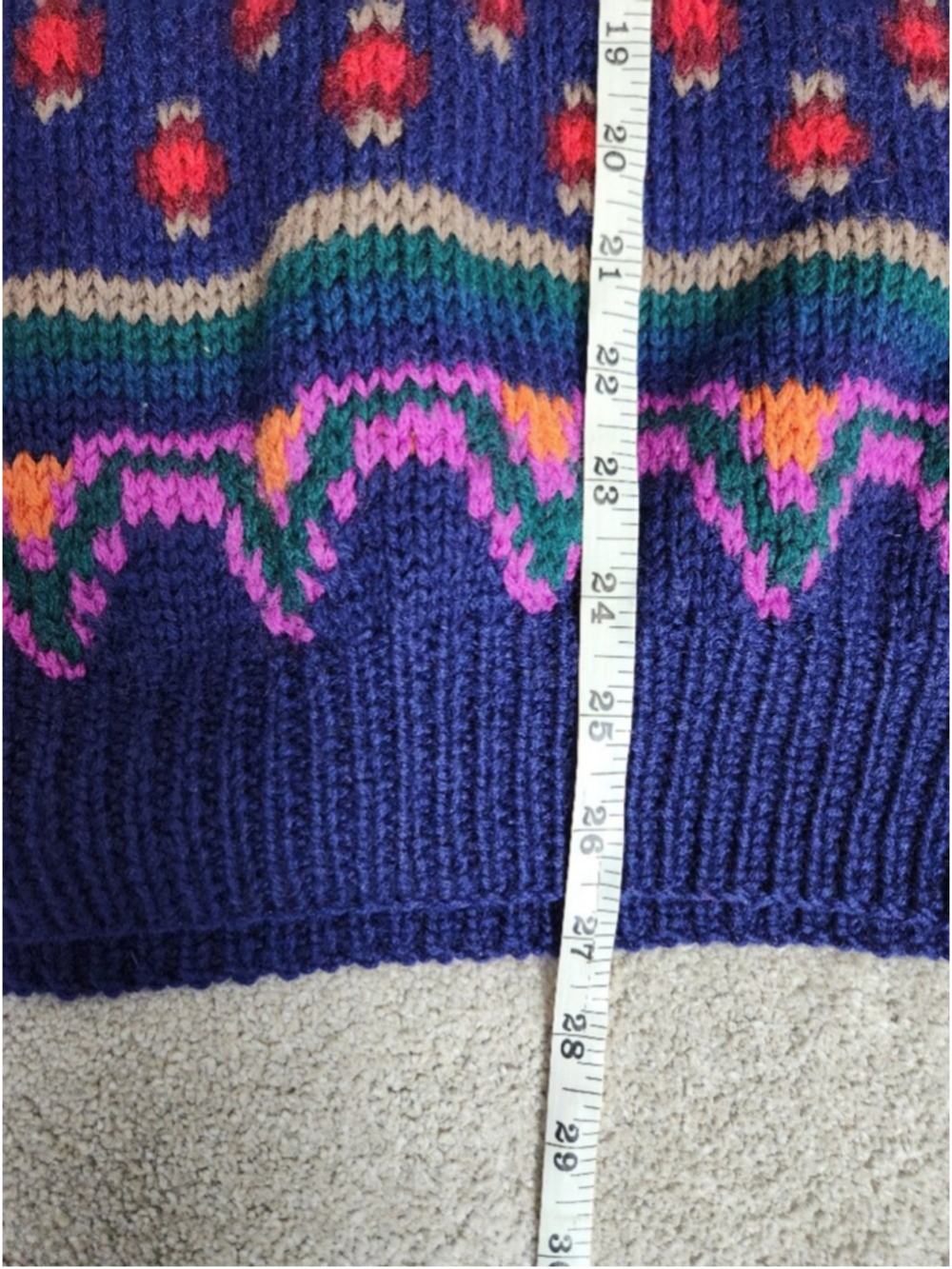 VTG Wool Oversized Baggy Hand Knit Sweater Sz M Fits Large Boho Indiesleeze Fun - Picture 11 of 14
